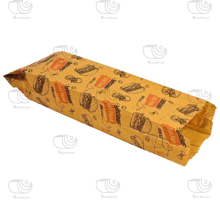 پاکت ساندویچ کاغذ کرافت با کیفیت کرافت خارجی دو رنگ